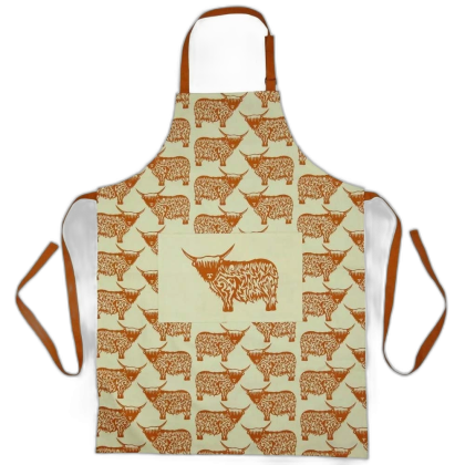 Glen Appin of Scotland Highland Cow Print Kitchen Apron