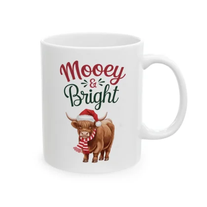 Christmas Highland Cow Ceramic Coffee Mug