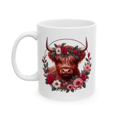 Highland Cow Pattern Ceramic Coffee Mug